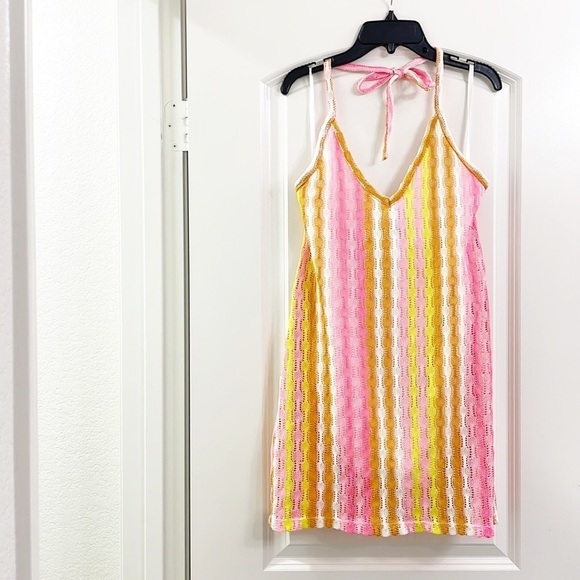 Wild Fable openwork crochet mini halter dress - Picture 1 of 5